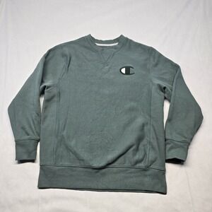 Champion Iconic Embroidered‎ Crewneck Sweatshirt Teal Green Size Large